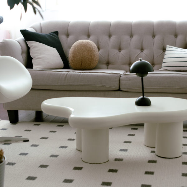 Cloud Shape Cream Colour Modern Coffee Table 39.4”