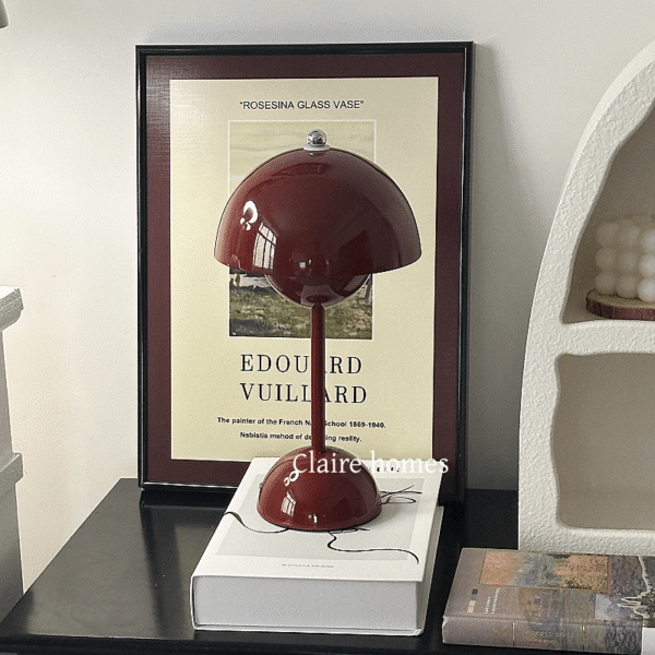 Flowerpot Lamp, Cordless Mushroom Table Lamp,3 Color Stepless Dimmable Touch Lamp, Rechargeable 12”