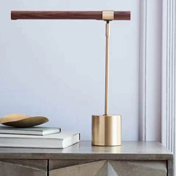 Luxury Brass wood Adujustable table lamp