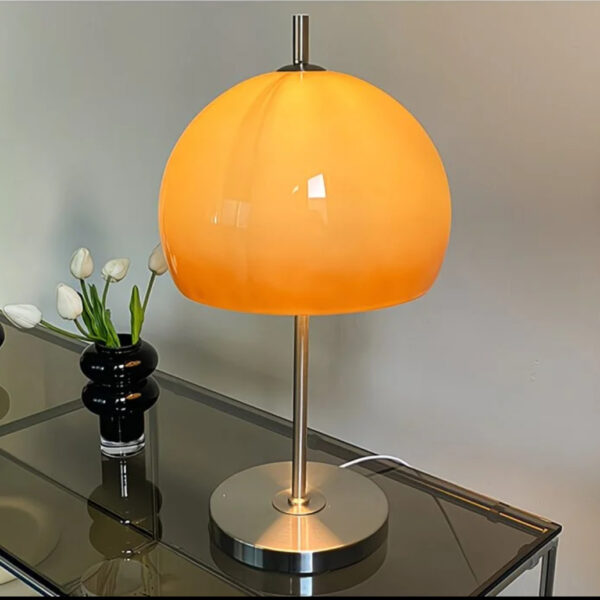 Orange Gradient Glass Mushroom Bauhaus Table Lamp